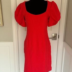 Lilly Pulitzer Vibrant Puff-Sleeve Red Mini Dress